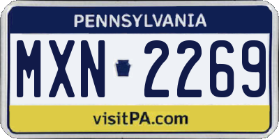 PA license plate MXN2269