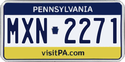 PA license plate MXN2271