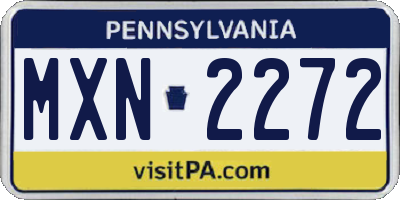 PA license plate MXN2272