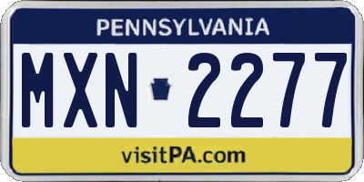 PA license plate MXN2277