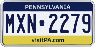 PA license plate MXN2279