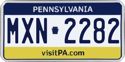 PA license plate MXN2282