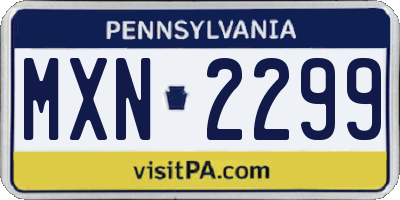 PA license plate MXN2299
