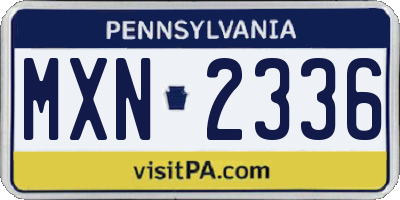 PA license plate MXN2336