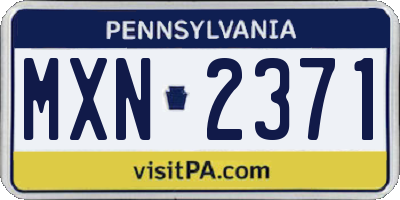 PA license plate MXN2371