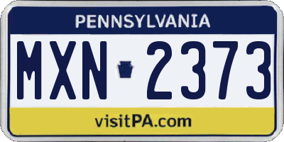 PA license plate MXN2373