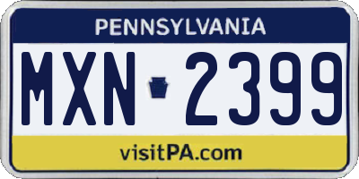 PA license plate MXN2399