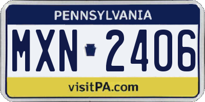 PA license plate MXN2406