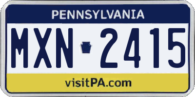 PA license plate MXN2415