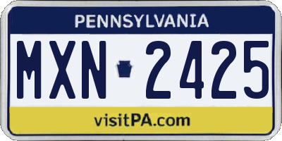 PA license plate MXN2425
