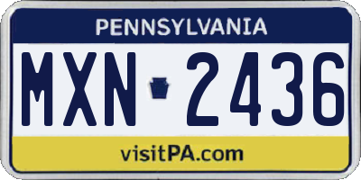 PA license plate MXN2436