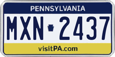 PA license plate MXN2437