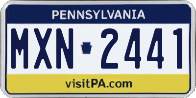PA license plate MXN2441