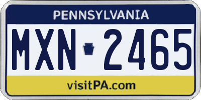 PA license plate MXN2465