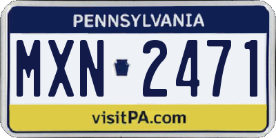 PA license plate MXN2471