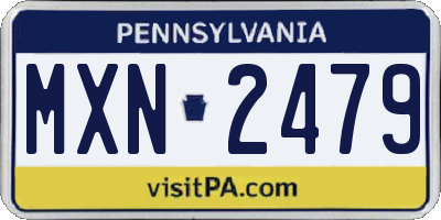 PA license plate MXN2479