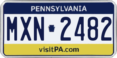 PA license plate MXN2482