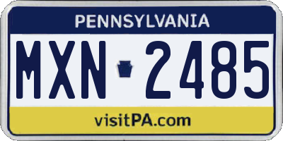 PA license plate MXN2485