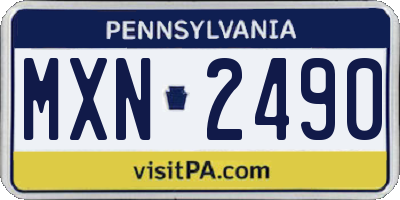PA license plate MXN2490