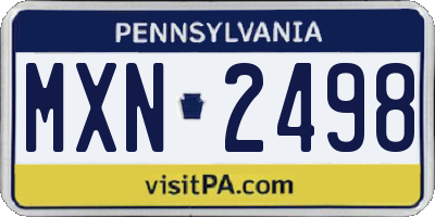 PA license plate MXN2498