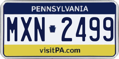 PA license plate MXN2499