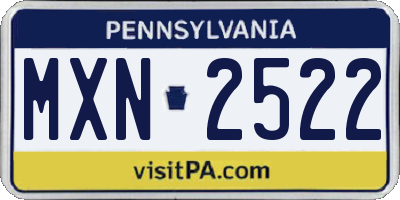 PA license plate MXN2522
