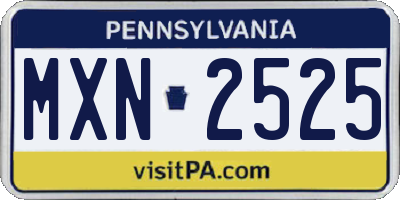 PA license plate MXN2525