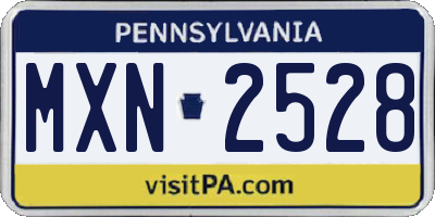PA license plate MXN2528