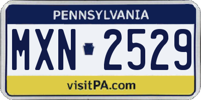 PA license plate MXN2529