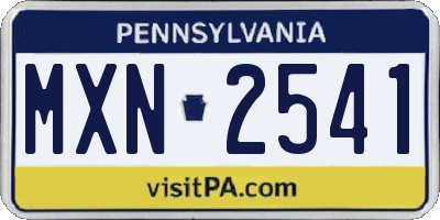 PA license plate MXN2541