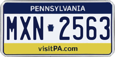PA license plate MXN2563