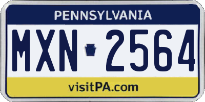 PA license plate MXN2564
