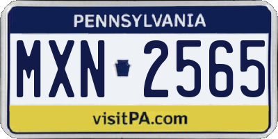 PA license plate MXN2565