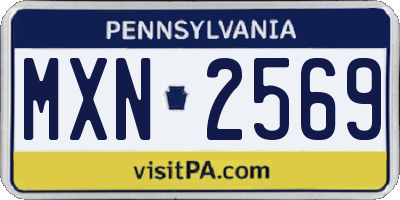 PA license plate MXN2569