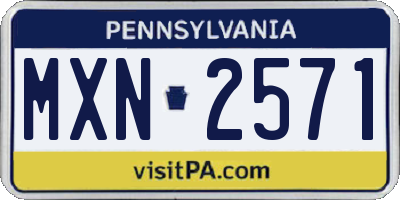 PA license plate MXN2571