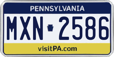 PA license plate MXN2586