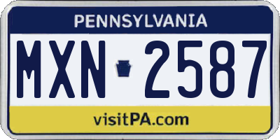 PA license plate MXN2587