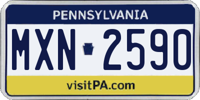 PA license plate MXN2590