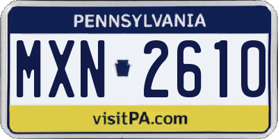 PA license plate MXN2610