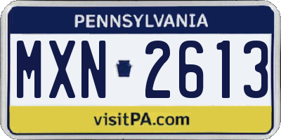 PA license plate MXN2613