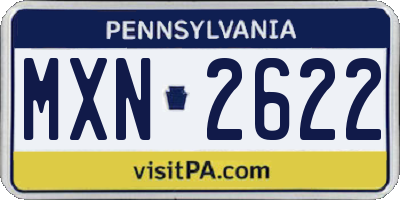 PA license plate MXN2622