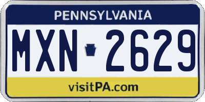 PA license plate MXN2629
