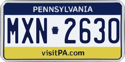 PA license plate MXN2630