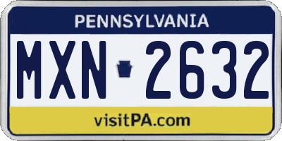 PA license plate MXN2632