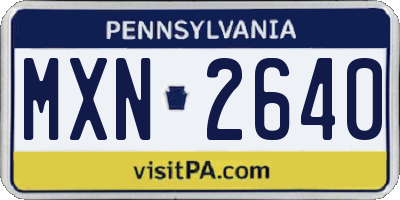 PA license plate MXN2640