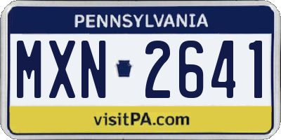 PA license plate MXN2641