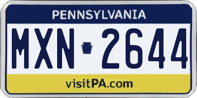 PA license plate MXN2644