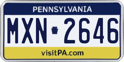 PA license plate MXN2646