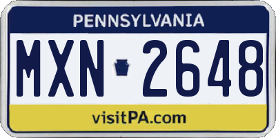 PA license plate MXN2648