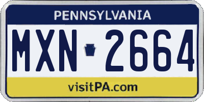 PA license plate MXN2664